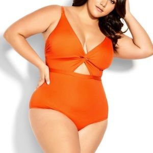 Women Plus Size CITY CHIC Majorca 1 Piece - sunburst Size 18 Orange NWOT